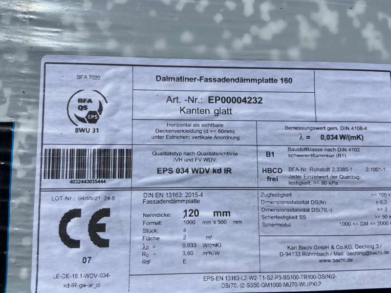 BAU.DE / BAU-Forum: 1. Bild zu Frage "EPS Fassadend&auml;mmplatten sofort verwendbar nach Produktion?" im BAU-Forum "Au&szlig;enw&auml;nde und Fassaden"