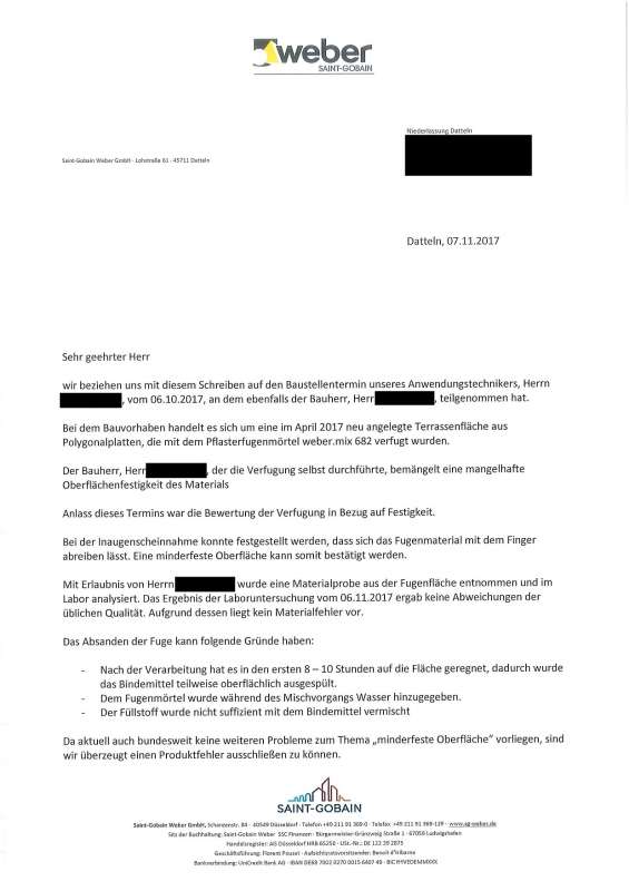 BAU.DE / BAU-Forum: 5. Bild zu Frage "40 m&sup2; Naturstein-Terrasse, Erfahrungen WeberMix 682" im BAU-Forum "Balkon und Terrasse"