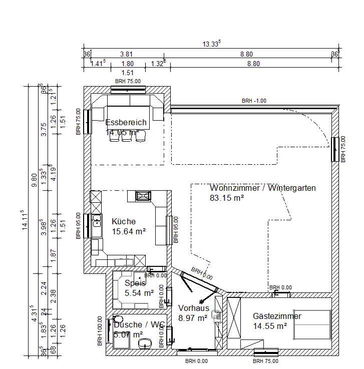 BAU.DE / BAU-Forum: 1. Bild zu Frage "EFH mit zwei geteiltem Luftraum / Atrium" im BAU-Forum "Grundriss-Diskussionen"