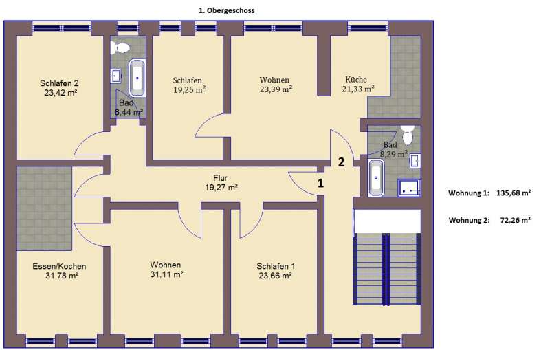 BAU.DE / BAU-Forum: 1. Bild zu Frage "Grundriss &nbsp;-&nbsp; 2 Stockwerke (Bitte um Meinungen)" im BAU-Forum "Grundriss-Diskussionen"