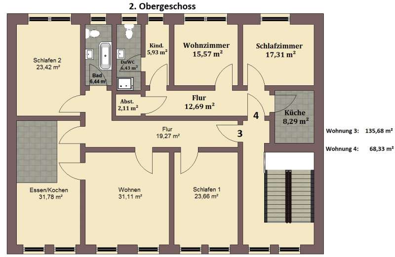 BAU.DE / BAU-Forum: 2. Bild zu Frage "Grundriss &nbsp;-&nbsp; 2 Stockwerke (Bitte um Meinungen)" im BAU-Forum "Grundriss-Diskussionen"
