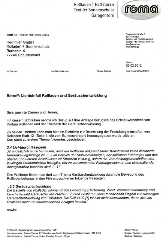 BAU.DE / BAU-Forum: 1. Bild zu Frage "Roma Intego P Rollladen klappern & Lichteinfall: Ursachen, L&ouml;sungen & Rechte bei M&auml;ngeln?" im BAU-Forum "Fenster und Au&szlig;ent&uuml;ren"