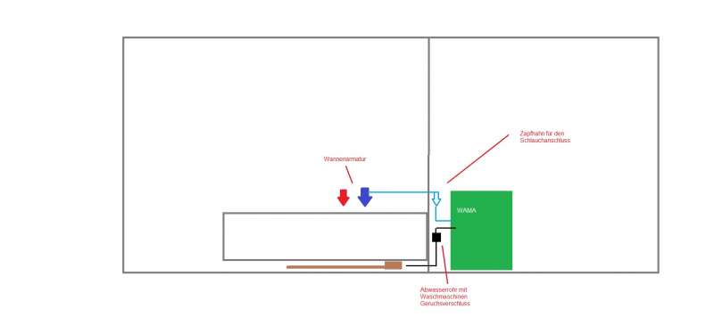BAU.DE / BAU-Forum: 1. Bild zu Antwort "Hallo Franzi, zu Deinem Vorhaben : &nbsp;-&nbsp;..." auf die Frage "Waschmaschinenanschluss im Bad installieren: Kosten, Aufwand & ben&ouml;tigte Rohre?" im BAU-Forum "Installation: Elektro, Gas, Wasser, Fernw&auml;rme etc."