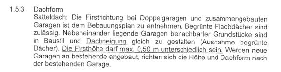 BAU.DE / BAU-Forum: 1. Bild zu Frage "Garage ohne Satteldach bauen? Bebauungsplan, Firstrichtung & Ausnahmen pr&uuml;fen!" im BAU-Forum "Bauplanung / Baugenehmigung"
