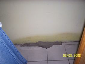 BAU.DE / BAU-Forum: 1. Bild zu Antwort "Wirtschaftsraum: Feuchtigkeit an Schlafzimmerwand &ndash; Bilddetails" auf die Frage "Nasse Innenwand Ursache unklar: Was tun bei Feuchtigkeit, Schimmel & Wasserschaden?" im BAU-Forum "Modernisierung / Sanierung / Bausch&auml;den"