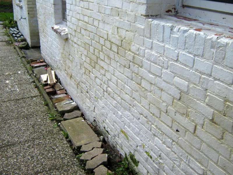 BAU.DE / BAU-Forum: 4. Bild zu Frage "Nasse Stallwand: Ursachen gelber Flecken? Analyse von Klinkerwand ohne Fundament" im BAU-Forum "Modernisierung / Sanierung / Bausch&auml;den"