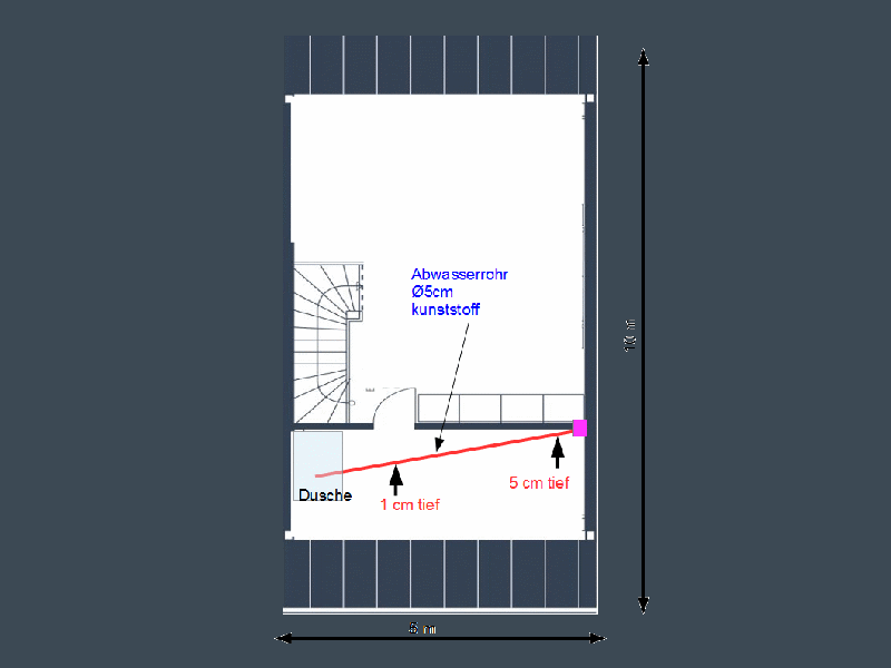 BAU.DE / BAU-Forum: 1. Bild zu Frage "Betondecke schlitzen f&uuml;r Abwasserleitung: Gef&auml;lle, Statik & Risiken?" im BAU-Forum "Modernisierung / Sanierung / Bausch&auml;den"