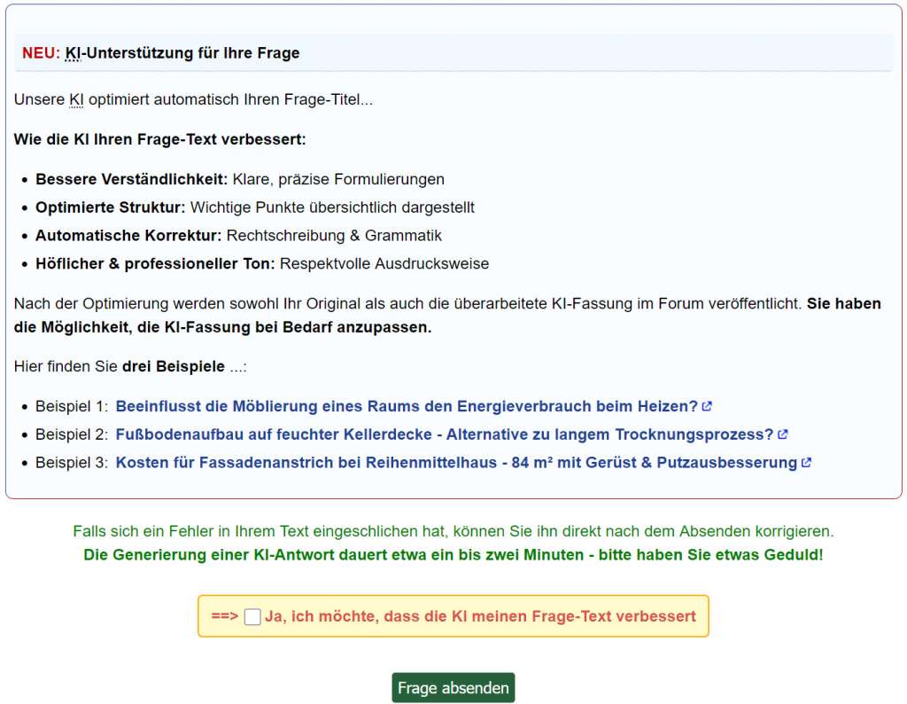 BAU-Forumsbeitrag: Ja, so ist es realisiert BAU-Forumsbeitrag: Ja, so ist es realisiert