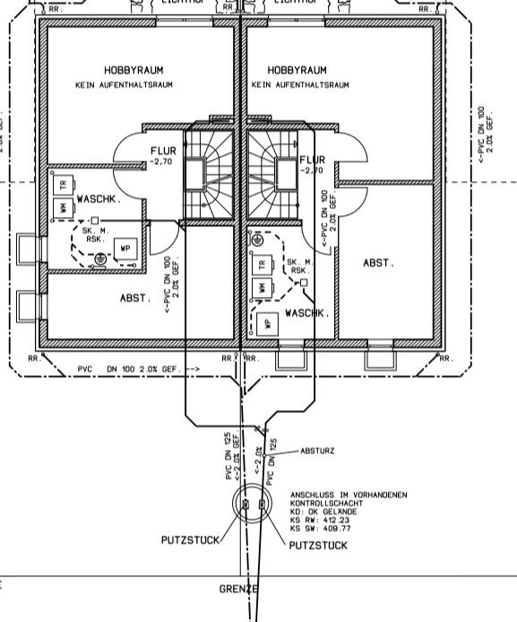 BAU.DE / BAU-Forum: 1. Bild zu Antwort "Ist halt auch kostentechnisch ein Thema, oder?" auf die Frage "Doppelhaush&auml;lfte: Gemeinsamer Abwasserschacht &ndash; Probleme, Risiken & Alternativen?" im BAU-Forum "Tiefbau und Spezialtiefbau"
