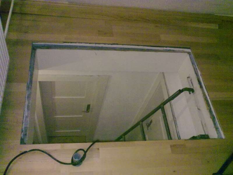 BAU.DE / BAU-Forum: 2. Bild zu Frage "(Fall-) T&uuml;r & "mobile" Raumspartreppe zum ausgebauten Dachboden" im BAU-Forum "Treppen, Rampen, Leitern"