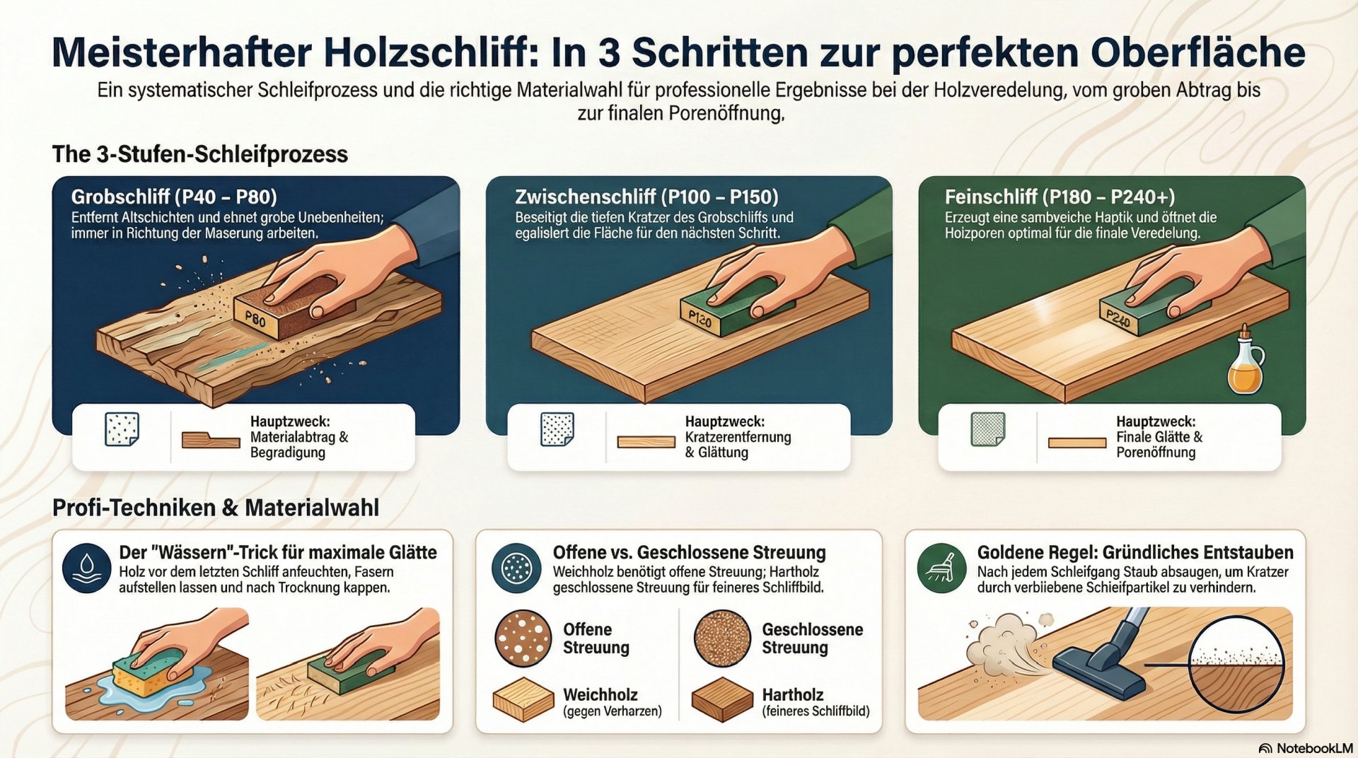 Meisterhafter Holzschliff: In 3 Schritten zur perfekten Oberfl&auml;che
