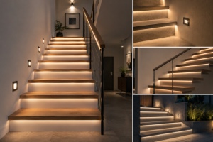 Moderne Treppenbeleuchtung: Sicherheit, Komfort und Design mit automatischer LED-Steuerung - Bild: BauKI / BAU.DE