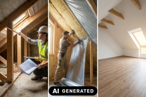 Wie viel kann man bei einem Dachausbau selbst machen? - Bild: KI-generiert / BAU.DE