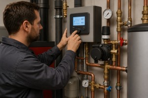 Ein Pufferspeicher ist ein w&auml;rmeged&auml;mmter Speicherbeh&auml;lter, der Heizungswasser beziehungsweise thermische Energie zwischenspeichert und zeitversetzt wieder an das Heizsystem abgibt.