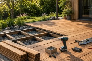 Holzterrasse selber bauen: Was wirklich z&auml;hlt, bevor die erste Diele liegt - Bild: BauKI / BAU.DE