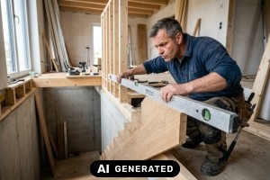 Treppe selber bauen - die vollst&auml;ndige Anleitung f&uuml;r Holztreppen - Bild: KI-generiert / BAU.DE
