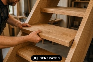 Treppe selber bauen - die vollst&auml;ndige Anleitung f&uuml;r Holztreppen - Bild: KI-generiert / BAU.DE