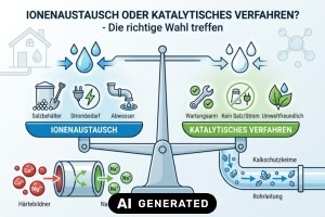 Der Ionenaustausch ist ein klassisches, weit verbreitetes Verfahren zur Wasserenth&auml;rtung, bei dem im Wasser enthaltene H&auml;rtebildner wie Calcium- und Magnesiumionen gegen andere Ionen, meist Natriumionen, ausgetauscht werden.