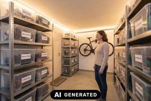 Keller optimal organisieren und Stauraum schaffen - Bild: KI-generiert / BAU.DE
