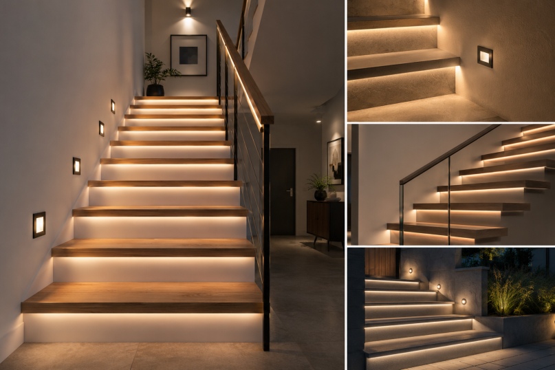 Die LED-Treppenbeleuchtung ist ein speziell auf Treppenkonstruktionen ausgerichtetes Lichtsystem, das auf der Technologie von Leuchtdioden (LEDs) basiert und gezielt Stufenkanten, Treppenwangen, Handl&auml;ufe oder Podeste beleuchtet.