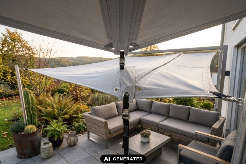 Terrassenplane - Wetterschutz nach Ma&szlig;: Pflege und Langlebigkeit von Terrassenabdeckungen